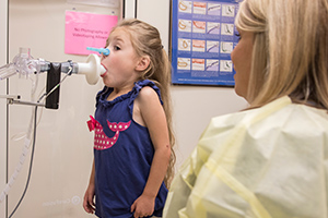 A patient at Le Bonheur Children's Hospital receiving a test for cystic fibrosis